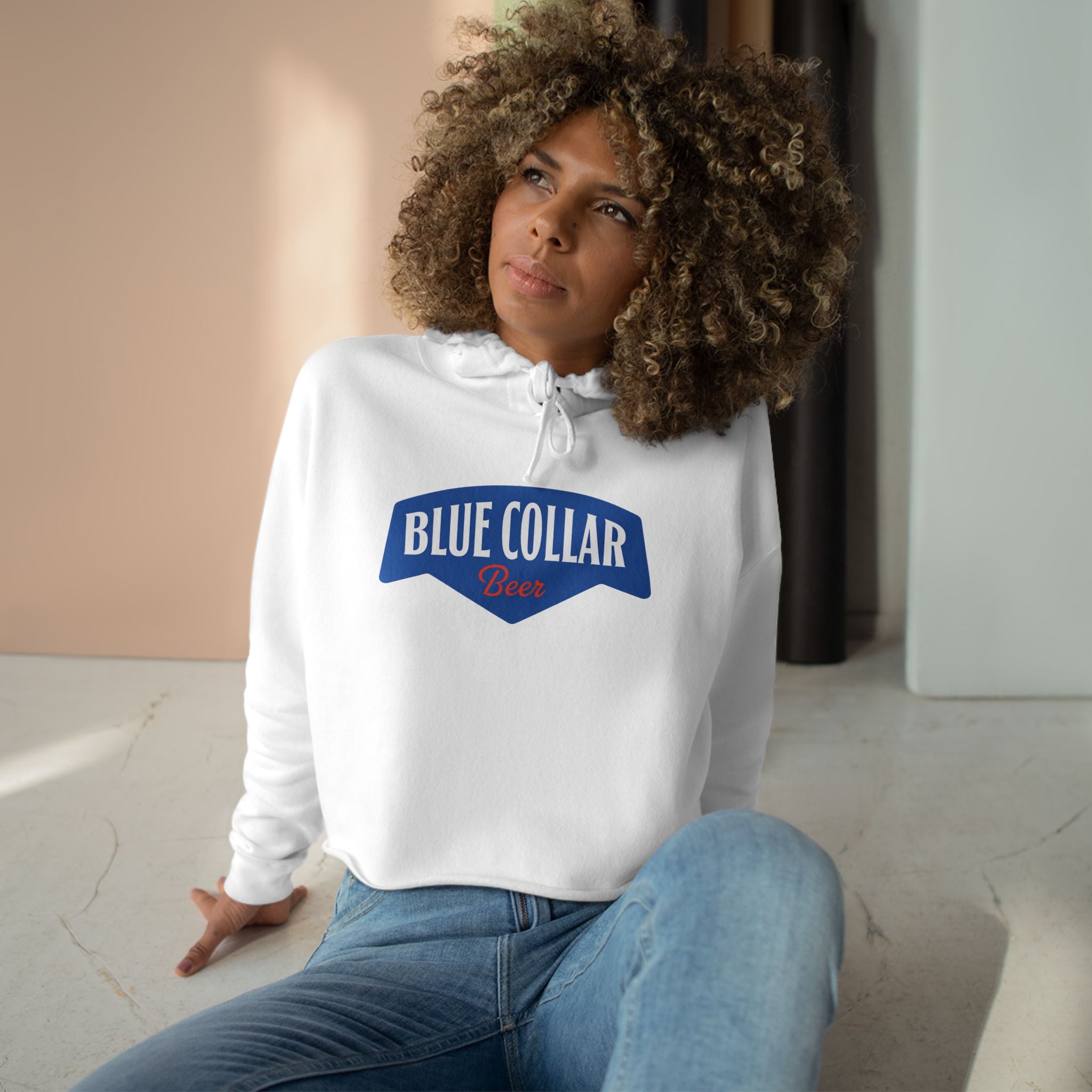 Blue Collar Beer | Women's Cropped Hoodie